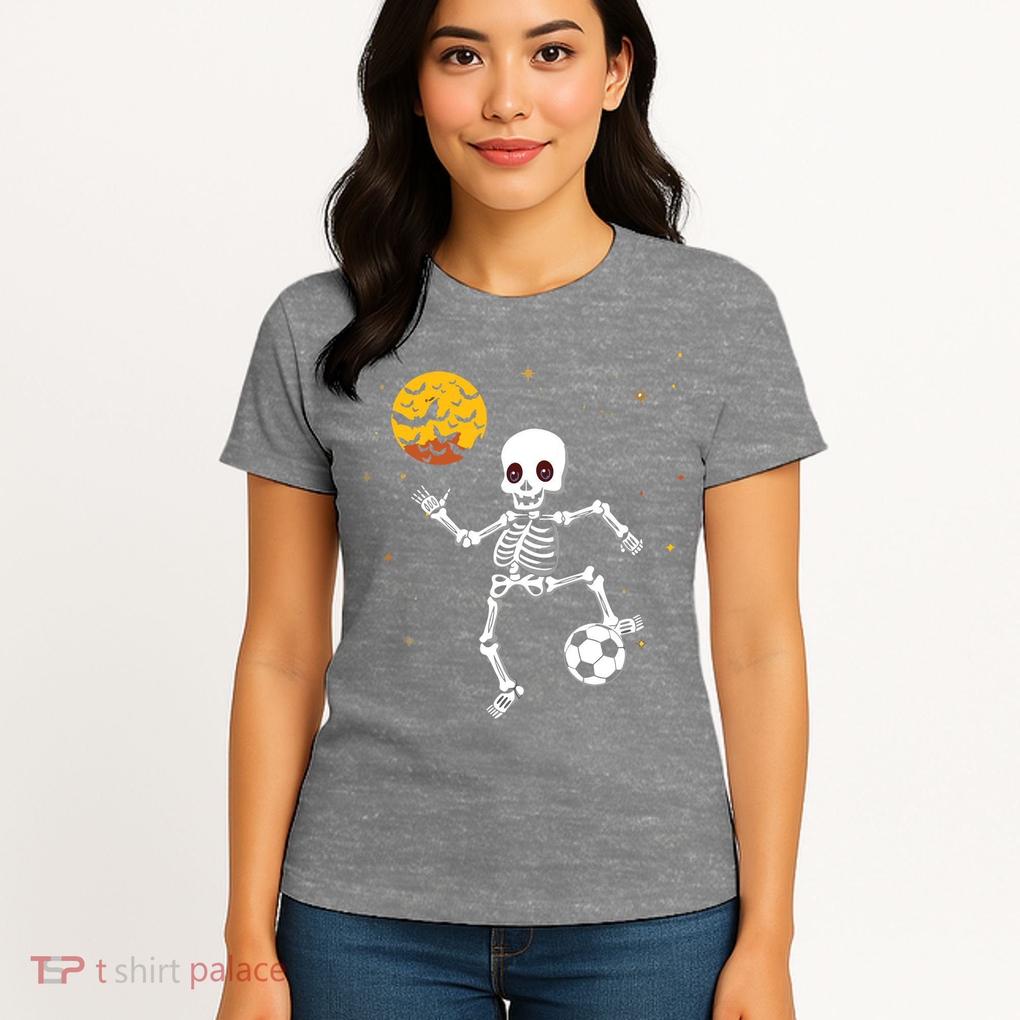 Soccer Skeleton Halloween Soccer Player Halloween Women's T-Shirt