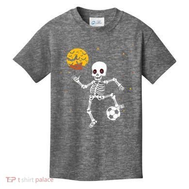 Soccer Skeleton Halloween Soccer Player Halloween Kids T-Shirt