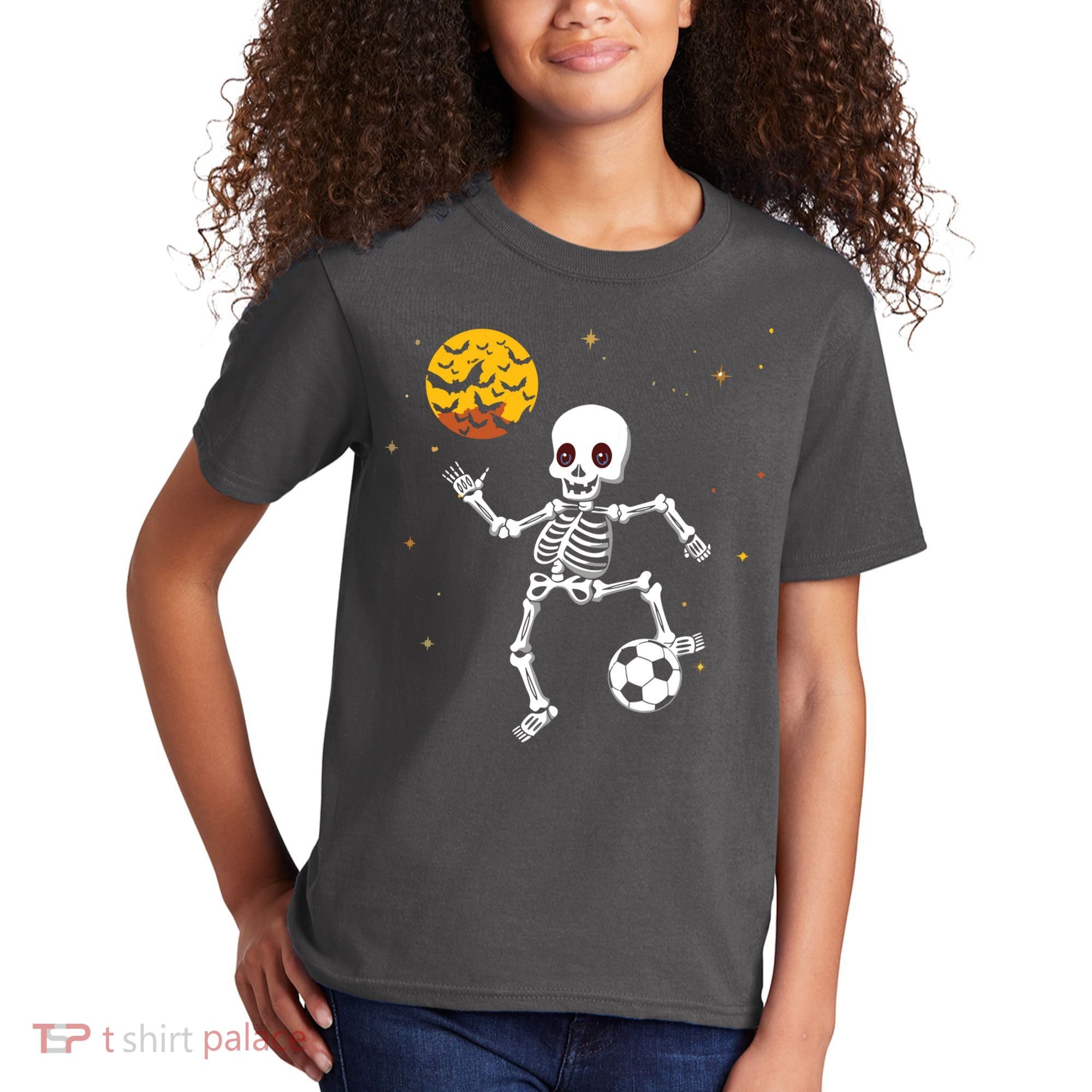 Soccer Skeleton Halloween Soccer Player Halloween Kids T-Shirt