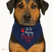 Sip Sip Hooray My Retirement Day - Retired Retiree Pension USA-Made Doggie Bandana thumb 1