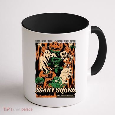 Scary Squad Halloween Coffee Mug back
