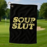 Soup Slut Hearts Funny Saying Adorable Golf Towel thumb 1