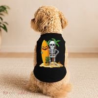 Skeleton Surfing Halloween Hawaii Hawaiian Surfer Doggie Tank thumb 2