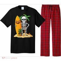 Skeleton Surfing Halloween Hawaii Hawaiian Surfer Pajama Set thumb 0