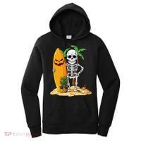 Skeleton Surfing Halloween Hawaii Hawaiian Surfer Women's Hoodie thumb 0