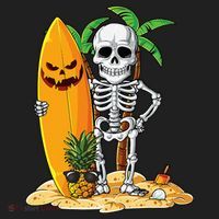 Skeleton Surfing Halloween Hawaii Hawaiian Surfer Tumbler thumb 3