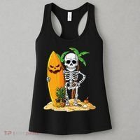 Skeleton Surfing Halloween Hawaii Hawaiian Surfer Women's Tank Top thumb 3