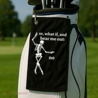 Sassy Skeleton Hear Me Out: No Golf Towel thumb 2