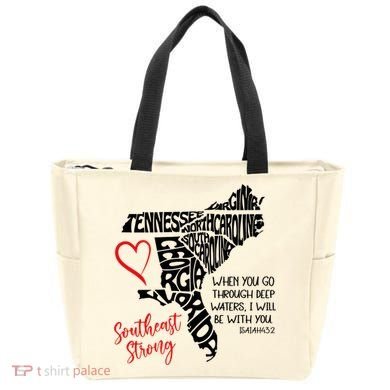 Southeast Strong Hurricane Helene Survivor When You Go Through Deep Wat Tote Bag