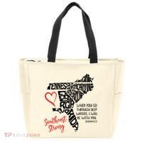 Southeast Strong Hurricane Helene Survivor When You Go Through Deep Wat Tote Bag thumb 0