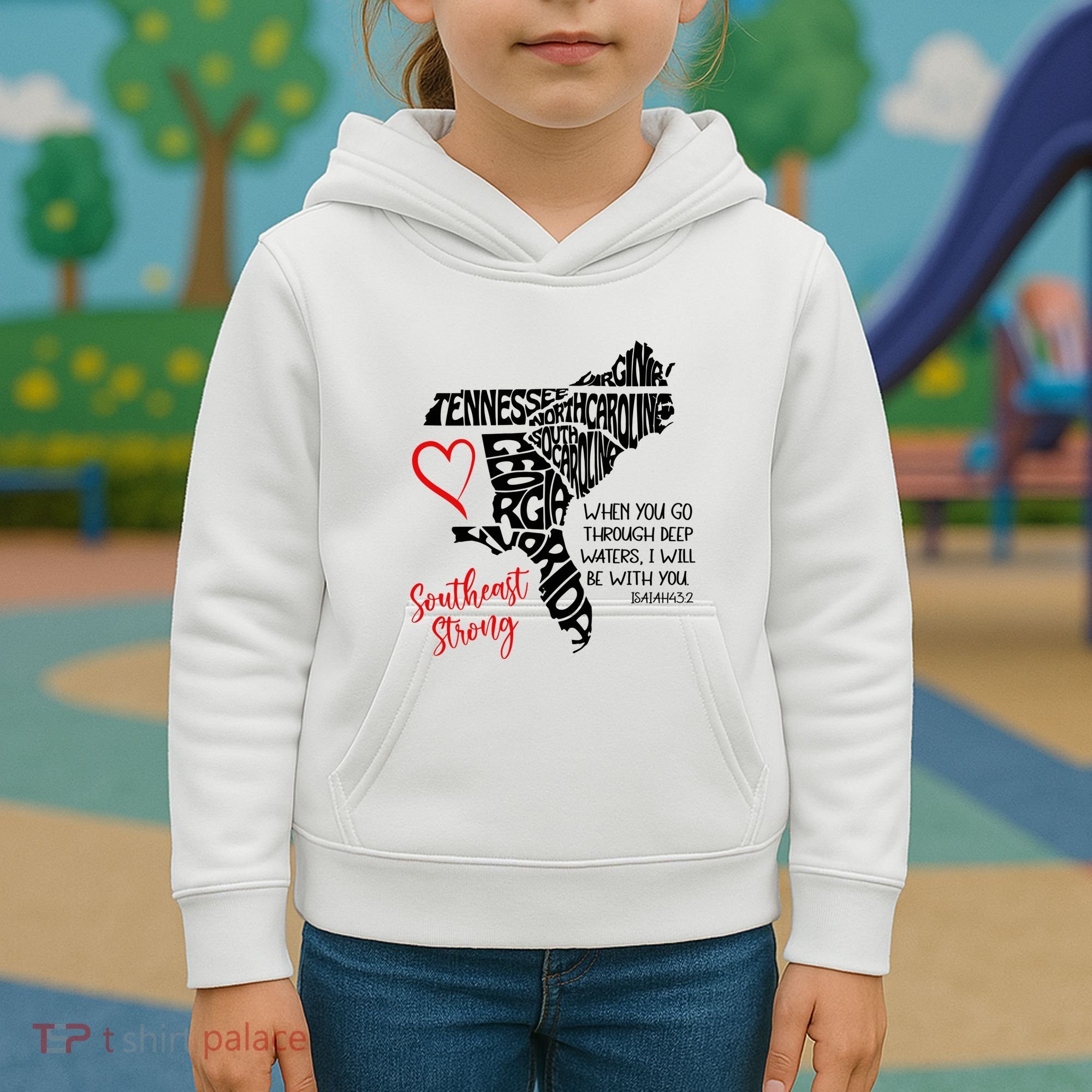 Southeast Strong Hurricane Helene Survivor When You Go Through Deep Wat Kids Hoodie