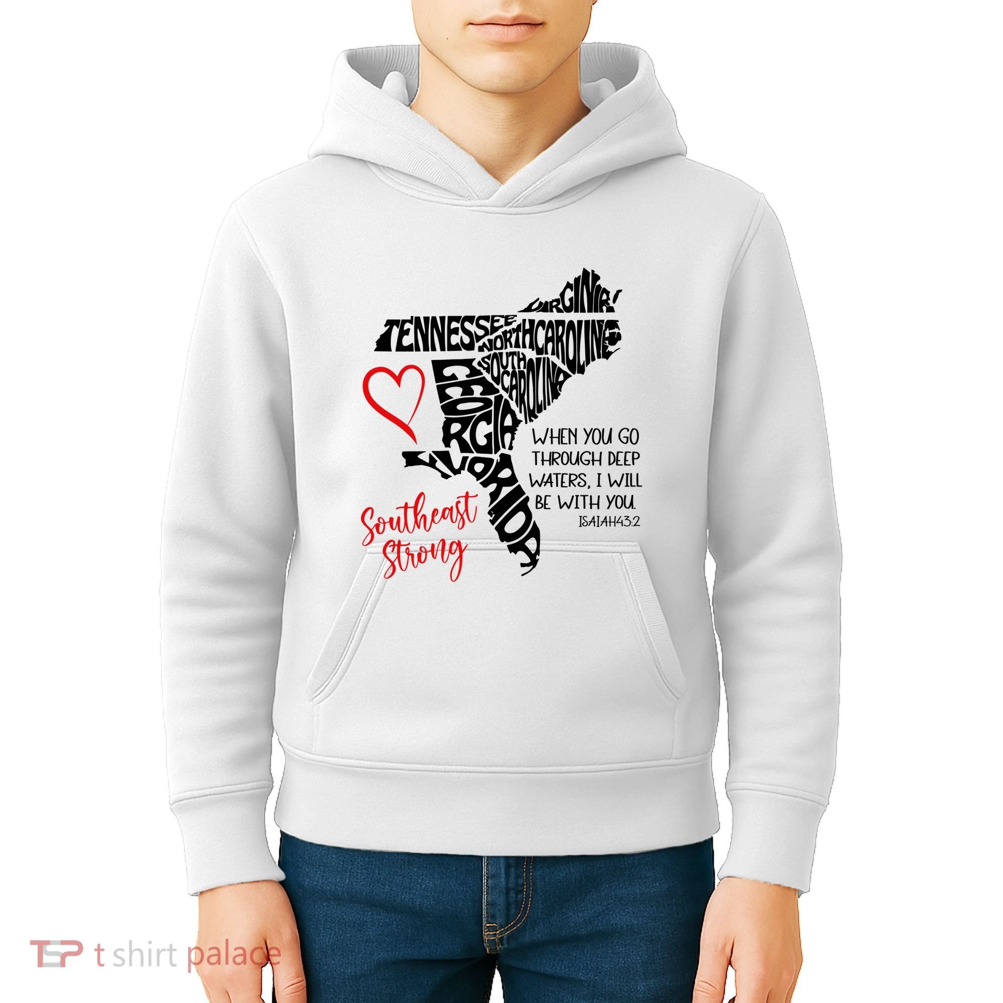 Southeast Strong Hurricane Helene Survivor When You Go Through Deep Wat Kids Hoodie