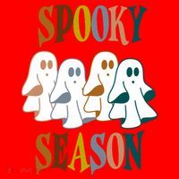 Spooky Season Halloween Ghost Festive Santa Hat thumb 1