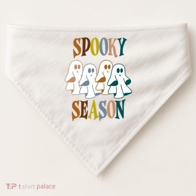 Spooky Season Halloween Ghost Festive USA-Made Doggie Bandana