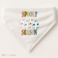 Spooky Season Halloween Ghost Festive USA-Made Doggie Bandana thumb 0