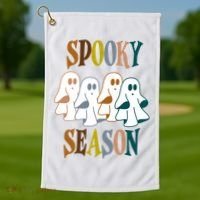 Spooky Season Halloween Ghost Festive Golf Towel thumb 1