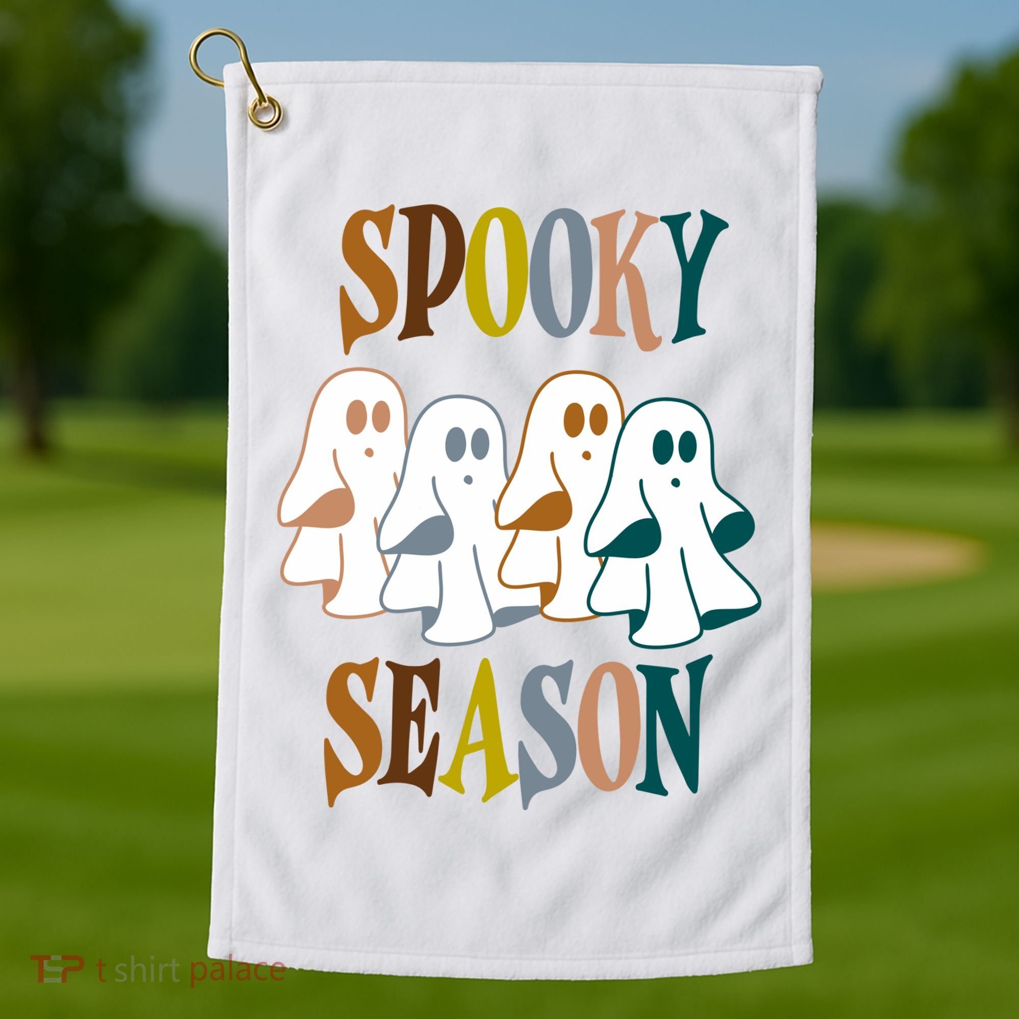 Spooky Season Halloween Ghost Festive Golf Towel