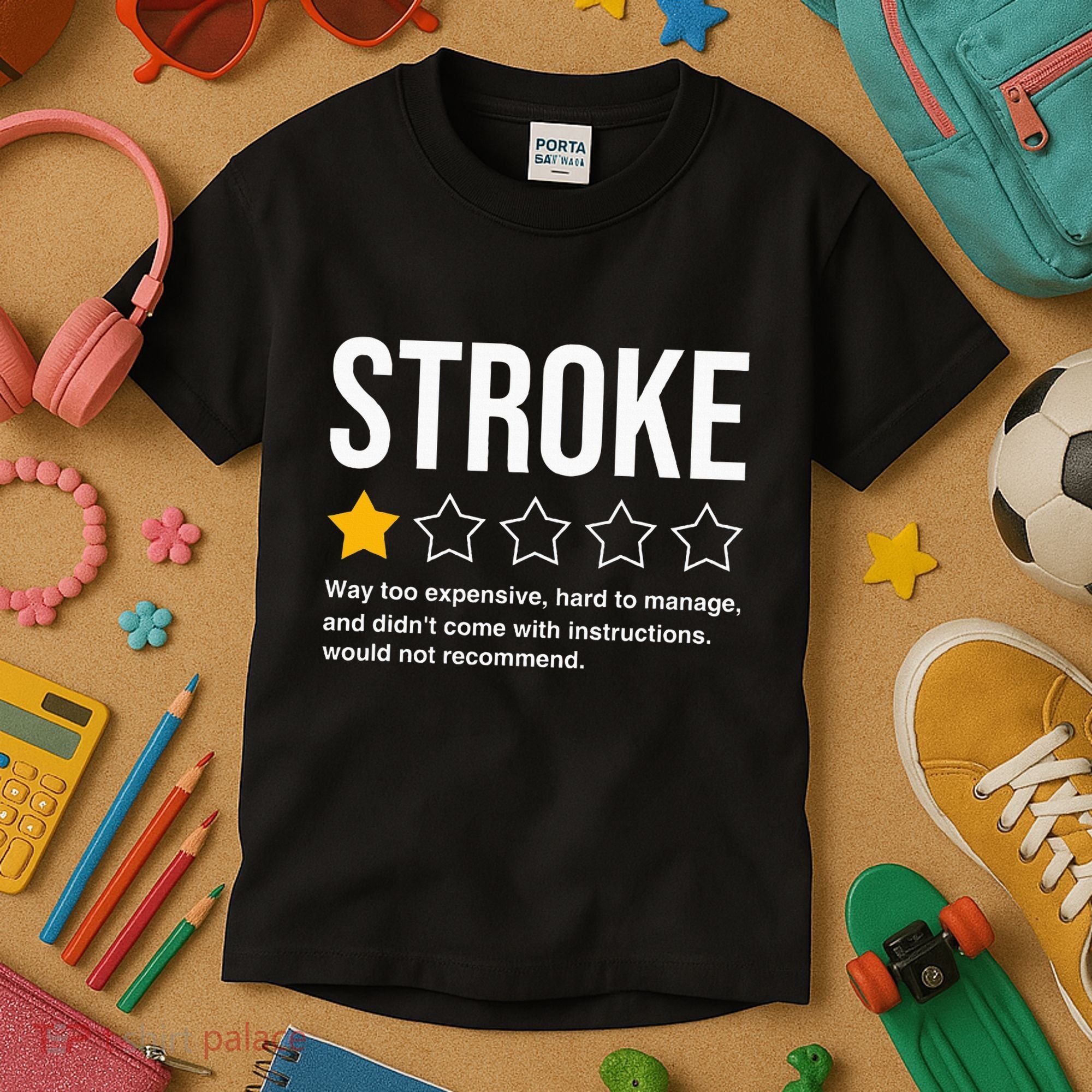 Stroke Survivor Heart Disease Warrior Fighter Cardiac Arrest Kids T-Shirt
