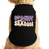 Spooky Season Halloween Groovy Retro Doggie Tank thumb 0