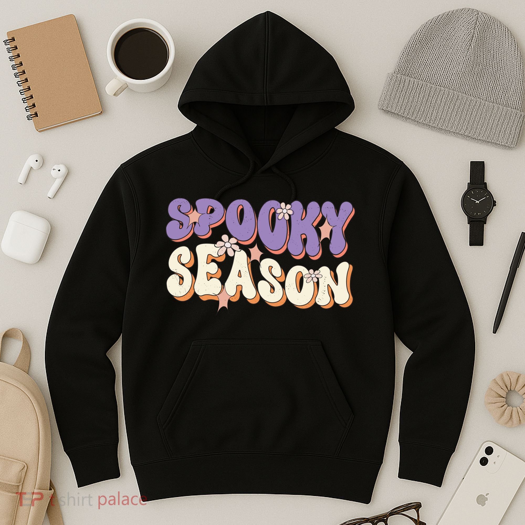 Spooky Season Halloween Groovy Retro Hoodie