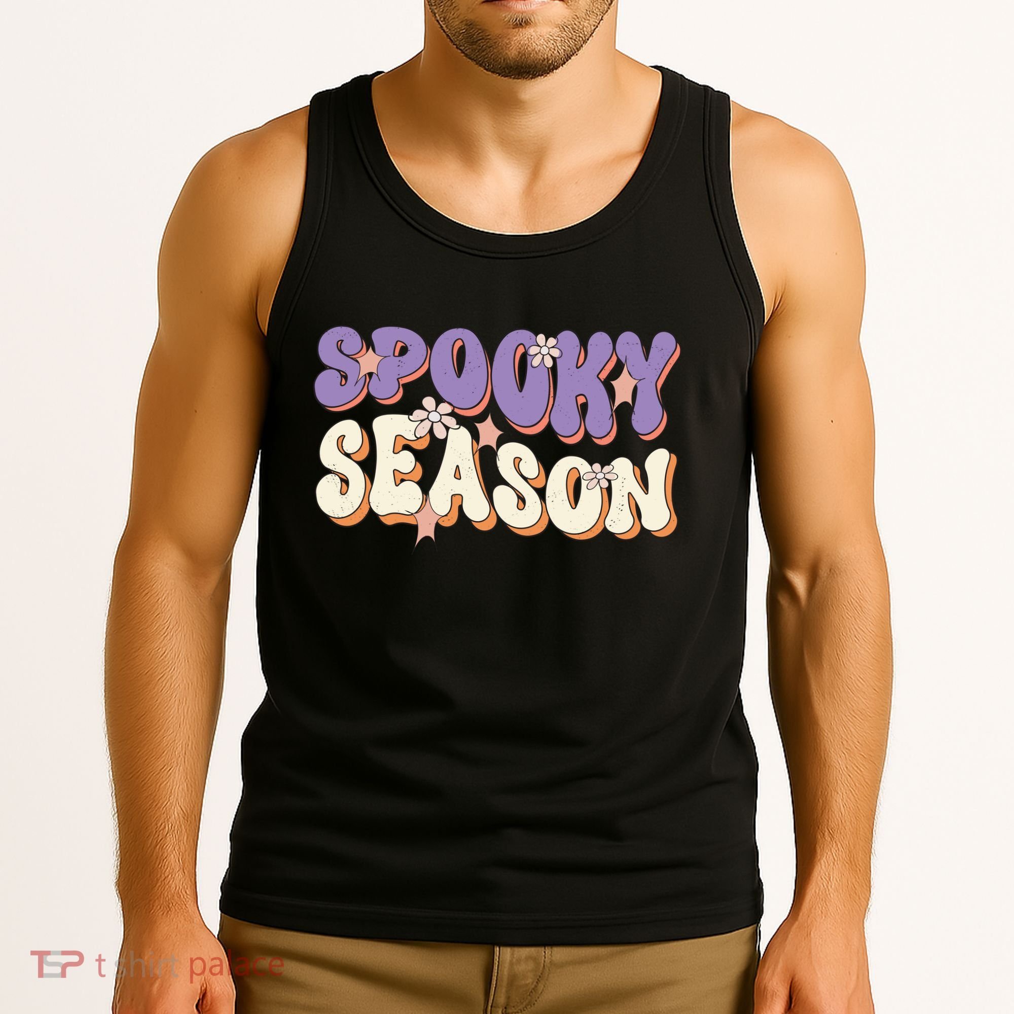 Spooky Season Halloween Groovy Retro Tank Top