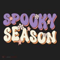 Spooky Season Halloween Groovy Retro Golf Towel thumb 3