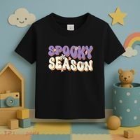 Spooky Season Halloween Groovy Retro Toddler T-Shirt thumb 3