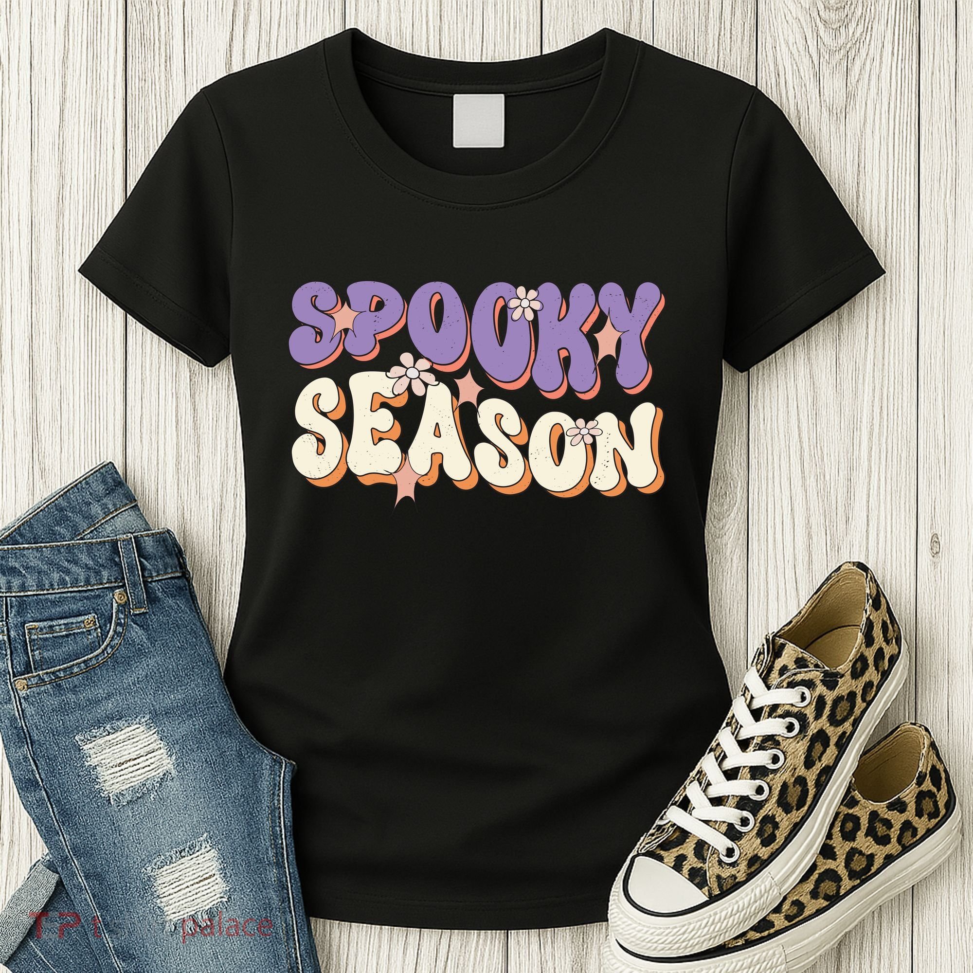 Spooky Season Halloween Groovy Retro Women's T-Shirt