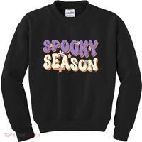 Spooky Season Halloween Groovy Retro Kids Sweatshirt thumb 0