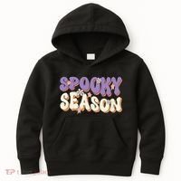 Spooky Season Halloween Groovy Retro Kids Hoodie thumb 0