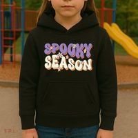 Spooky Season Halloween Groovy Retro Kids Hoodie thumb 3