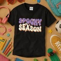 Spooky Season Halloween Groovy Retro Kids T-Shirt thumb 3