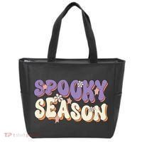 Spooky Season Halloween Groovy Retro Tote Bag thumb 0