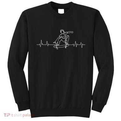 Skater Skateboarder Heartbeat Skateboard Skateboarding Gift Sweatshirt