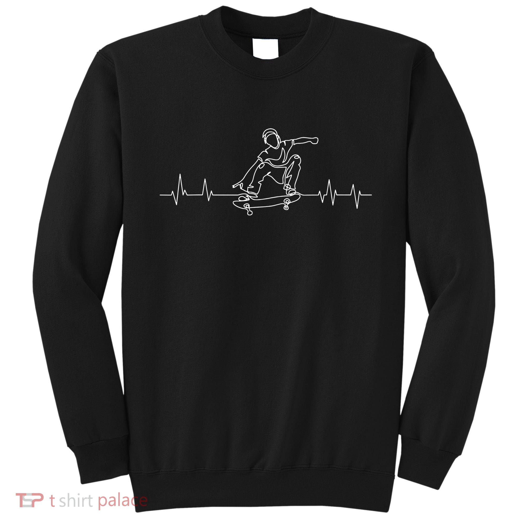 Skater Skateboarder Heartbeat Skateboard Skateboarding Gift Sweatshirt