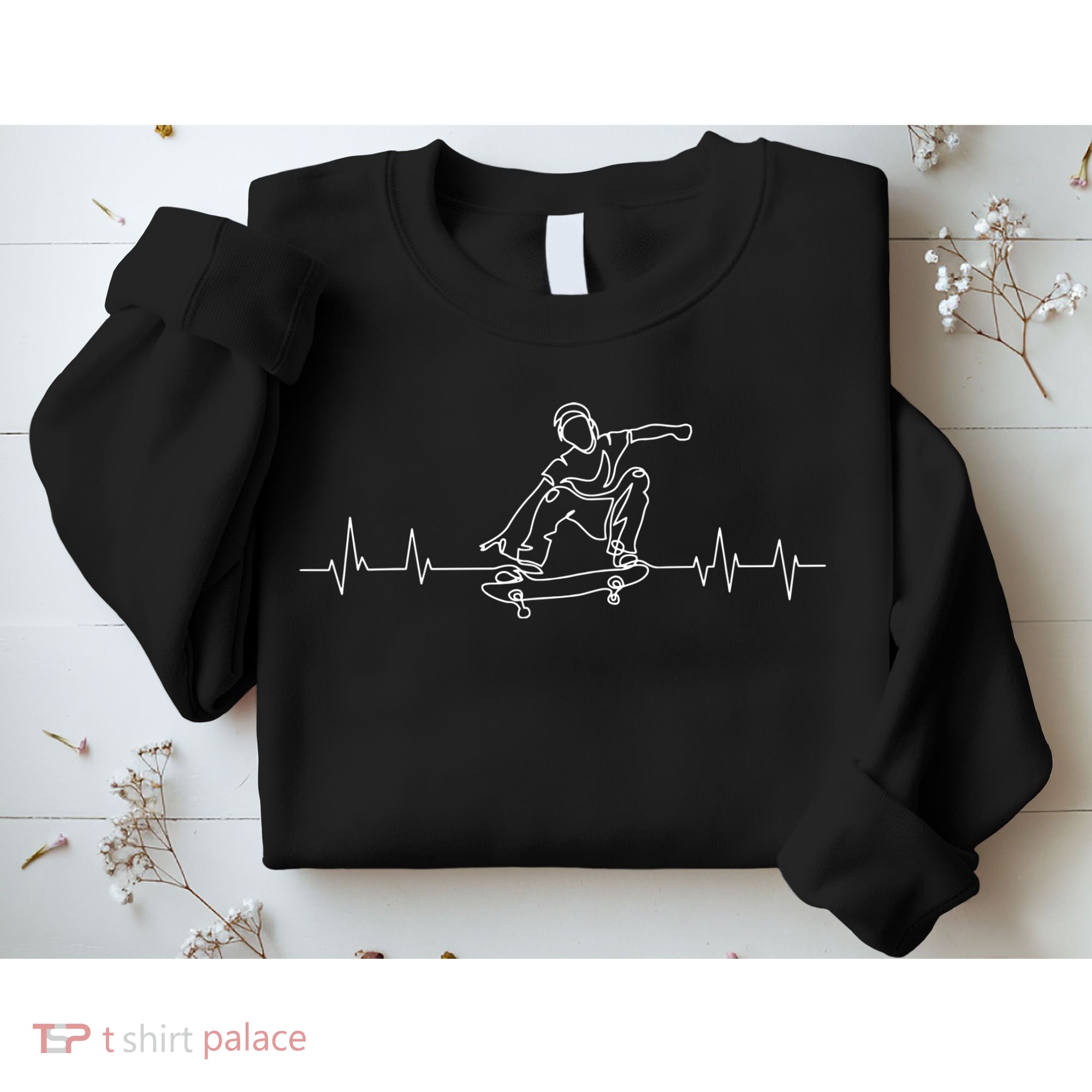 Skater Skateboarder Heartbeat Skateboard Skateboarding Gift Sweatshirt