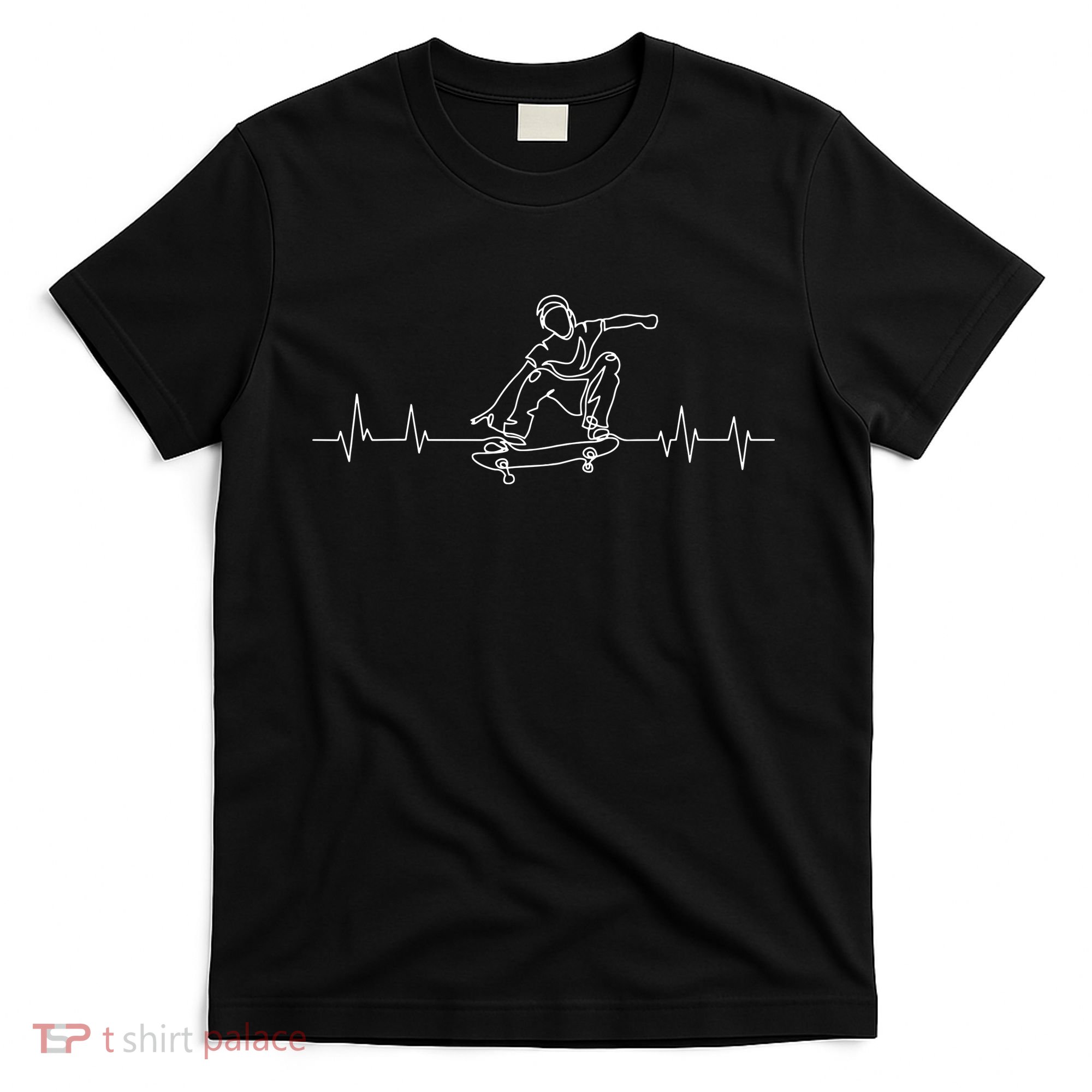 Skater Skateboarder Heartbeat Skateboard Skateboarding Gift T-Shirt