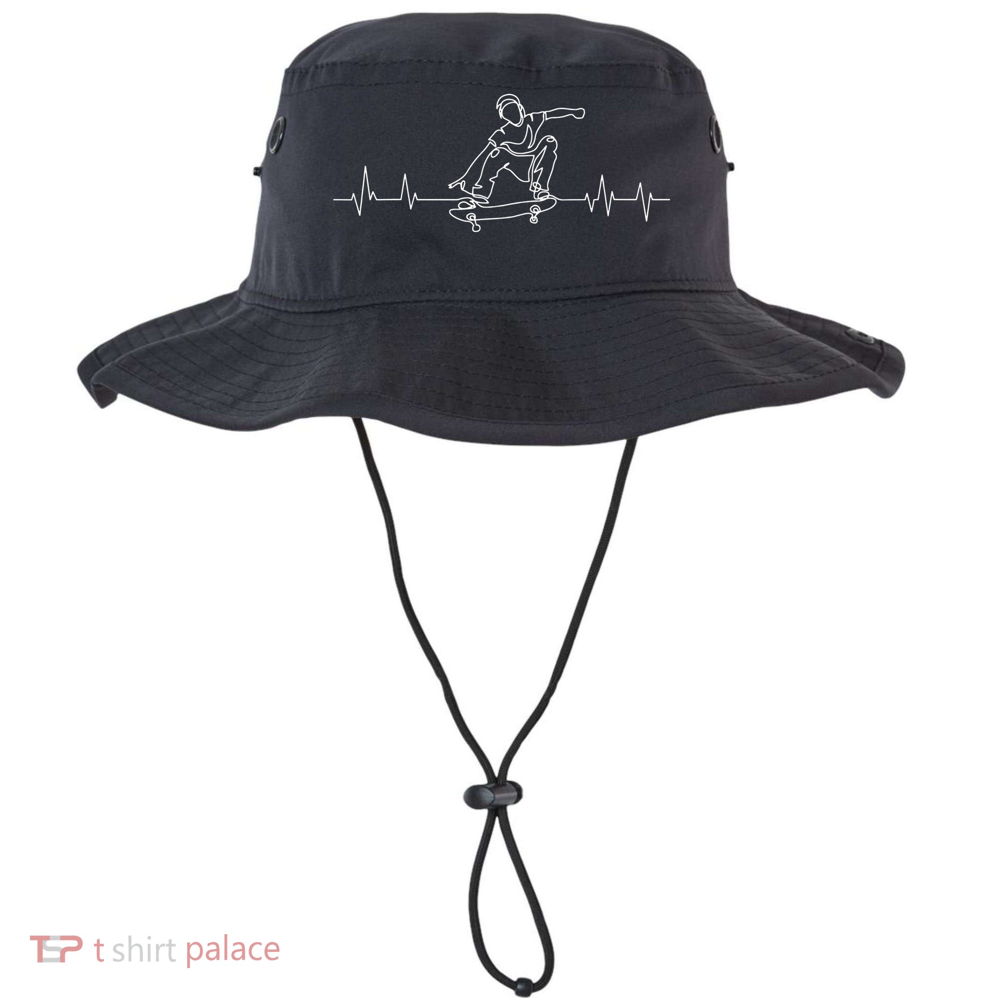Skater Skateboarder Heartbeat Skateboard Skateboarding Gift Bucket Hat