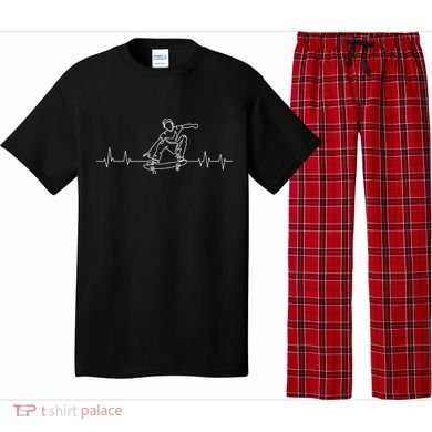 Skater Skateboarder Heartbeat Skateboard Skateboarding Gift Pajama Set