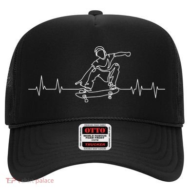 Skater Skateboarder Heartbeat Skateboard Skateboarding Gift Hat