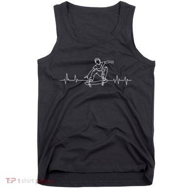 Skater Skateboarder Heartbeat Skateboard Skateboarding Gift Tank Top