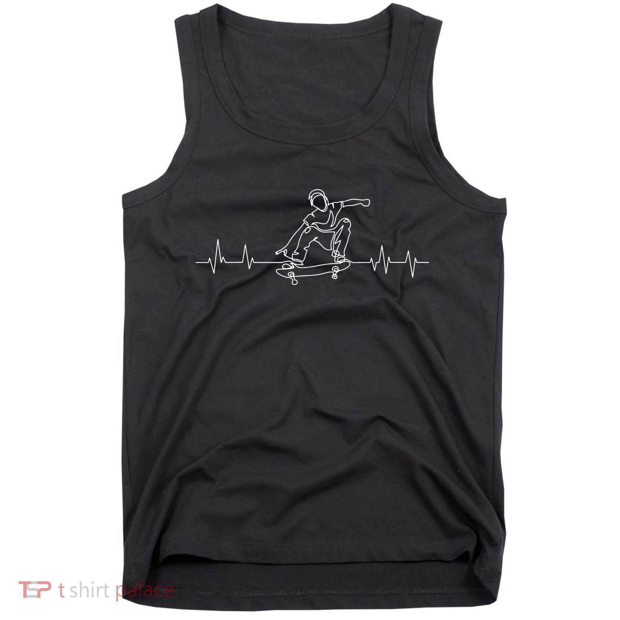Skater Skateboarder Heartbeat Skateboard Skateboarding Gift Tank Top