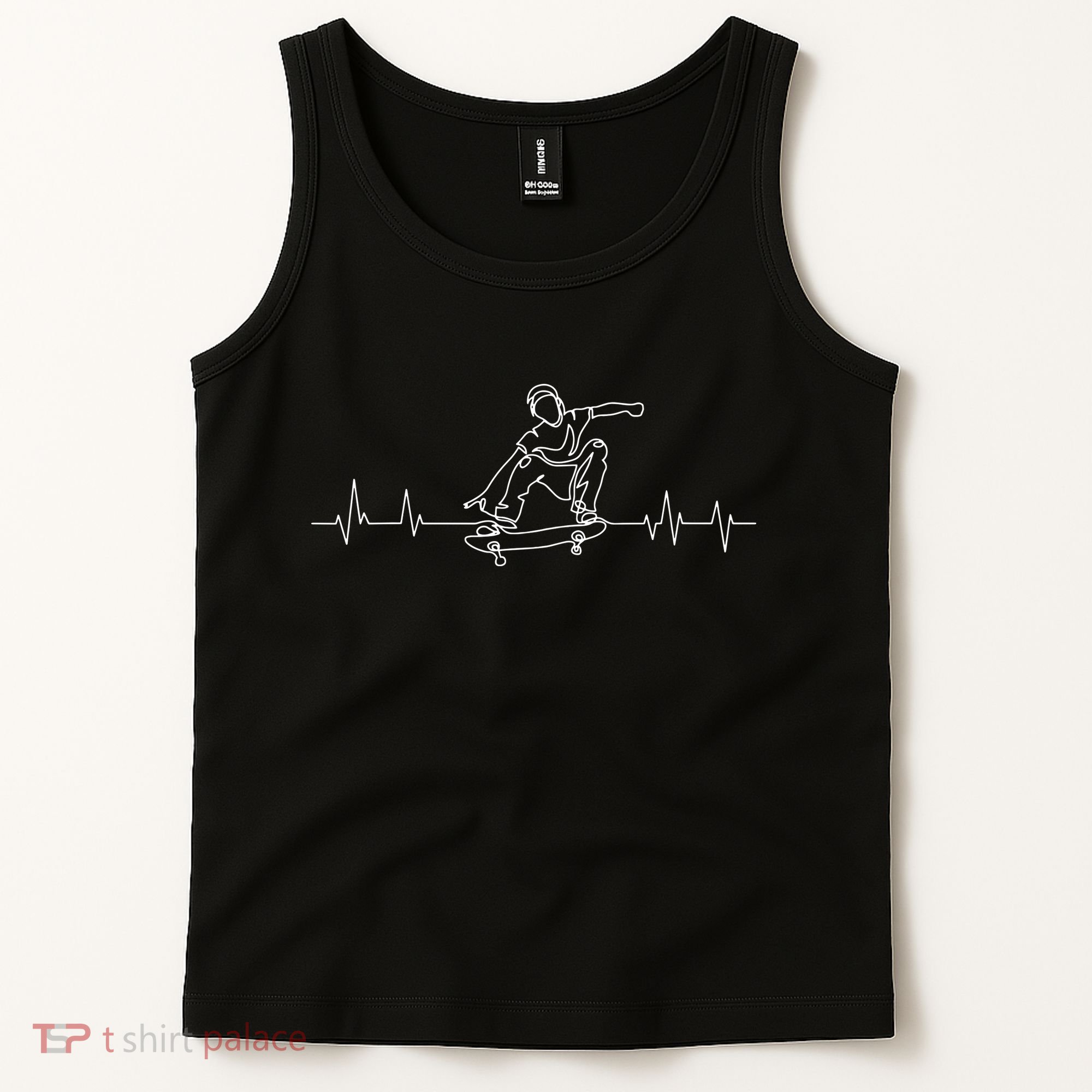 Skater Skateboarder Heartbeat Skateboard Skateboarding Gift Tank Top