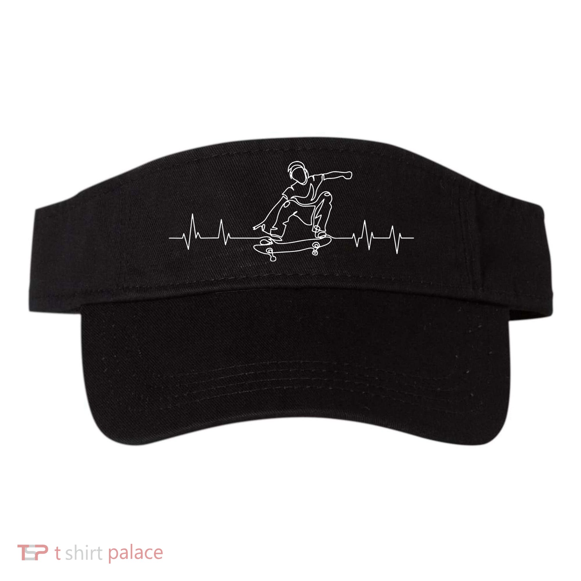 Skater Skateboarder Heartbeat Skateboard Skateboarding Gift Visor