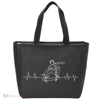 Skater Skateboarder Heartbeat Skateboard Skateboarding Gift Tote Bag