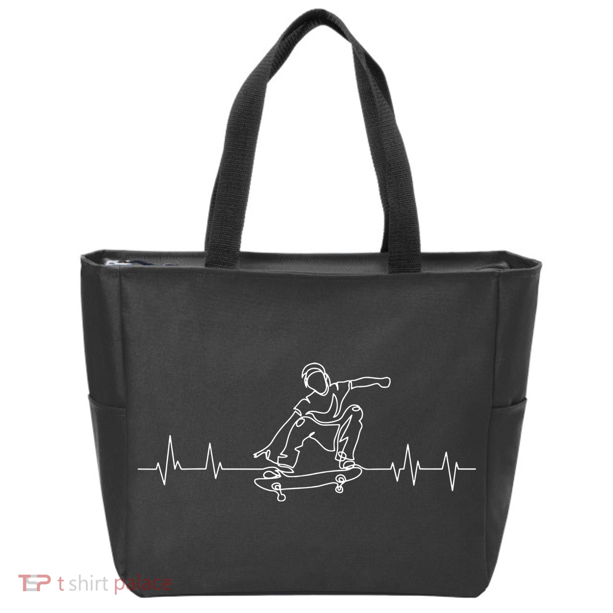 Skater Skateboarder Heartbeat Skateboard Skateboarding Gift Tote Bag