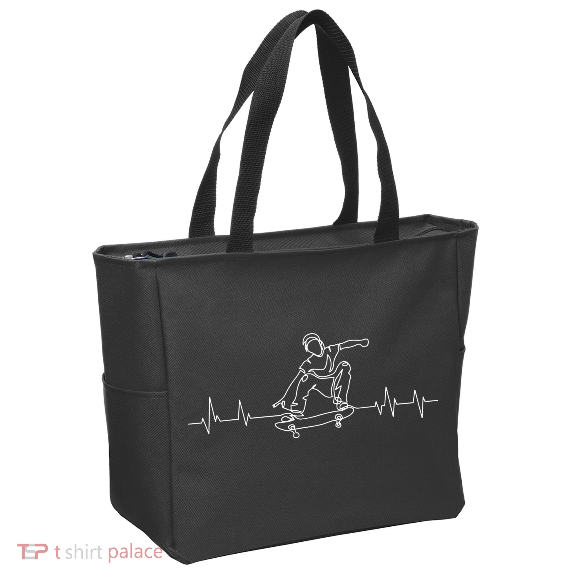 Skater Skateboarder Heartbeat Skateboard Skateboarding Gift Tote Bag