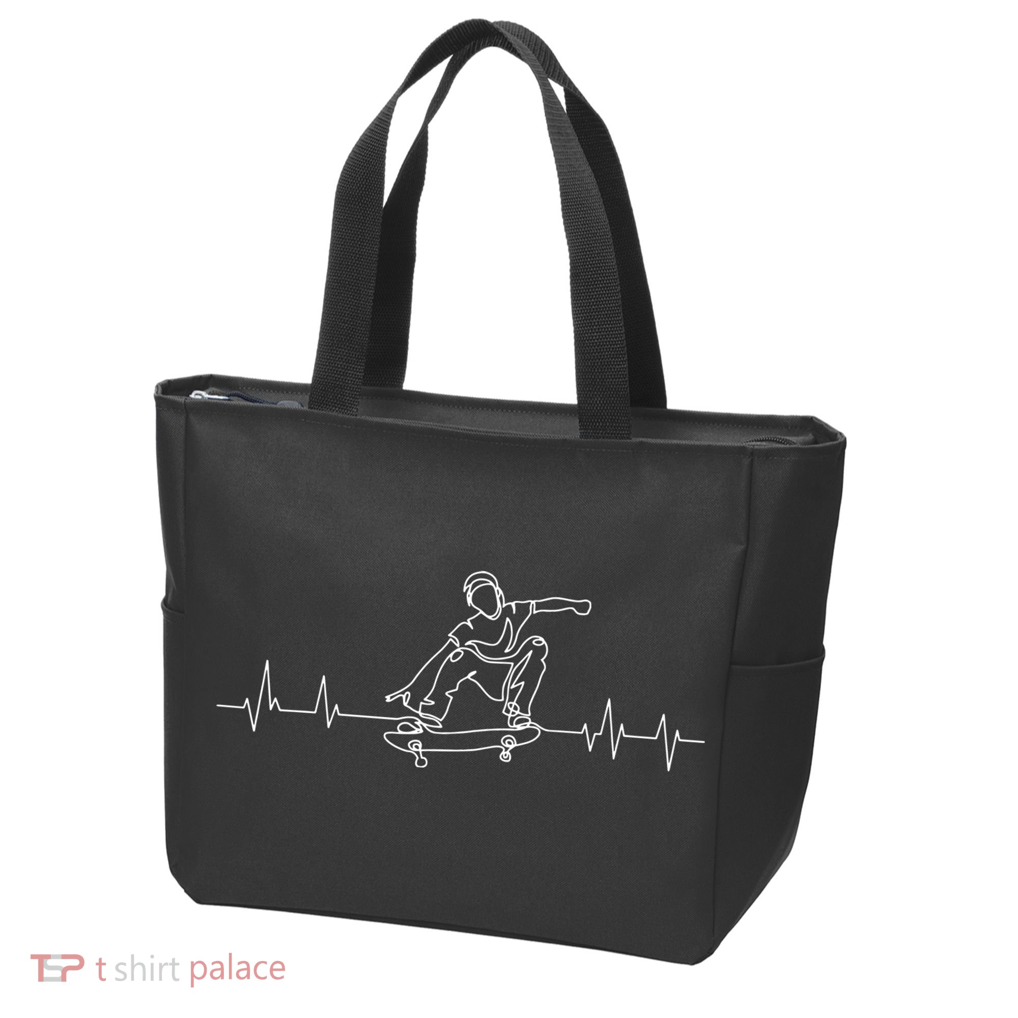 Skater Skateboarder Heartbeat Skateboard Skateboarding Gift Tote Bag
