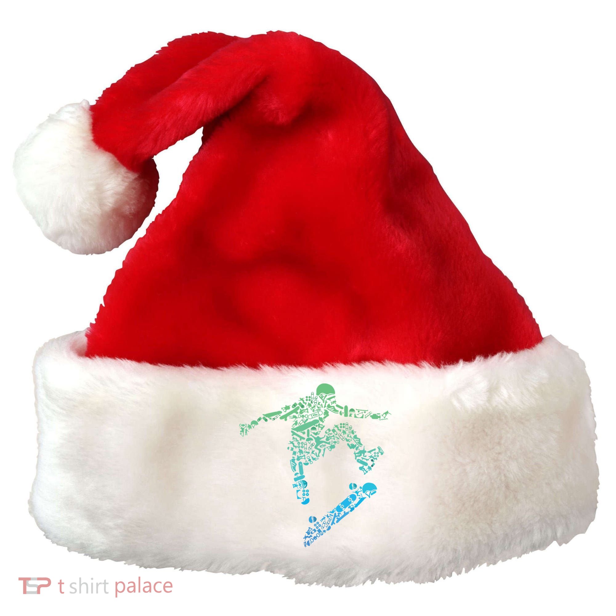 Skater Skateboarding Helmet Gear Skateboard Skateboarder Santa Hat