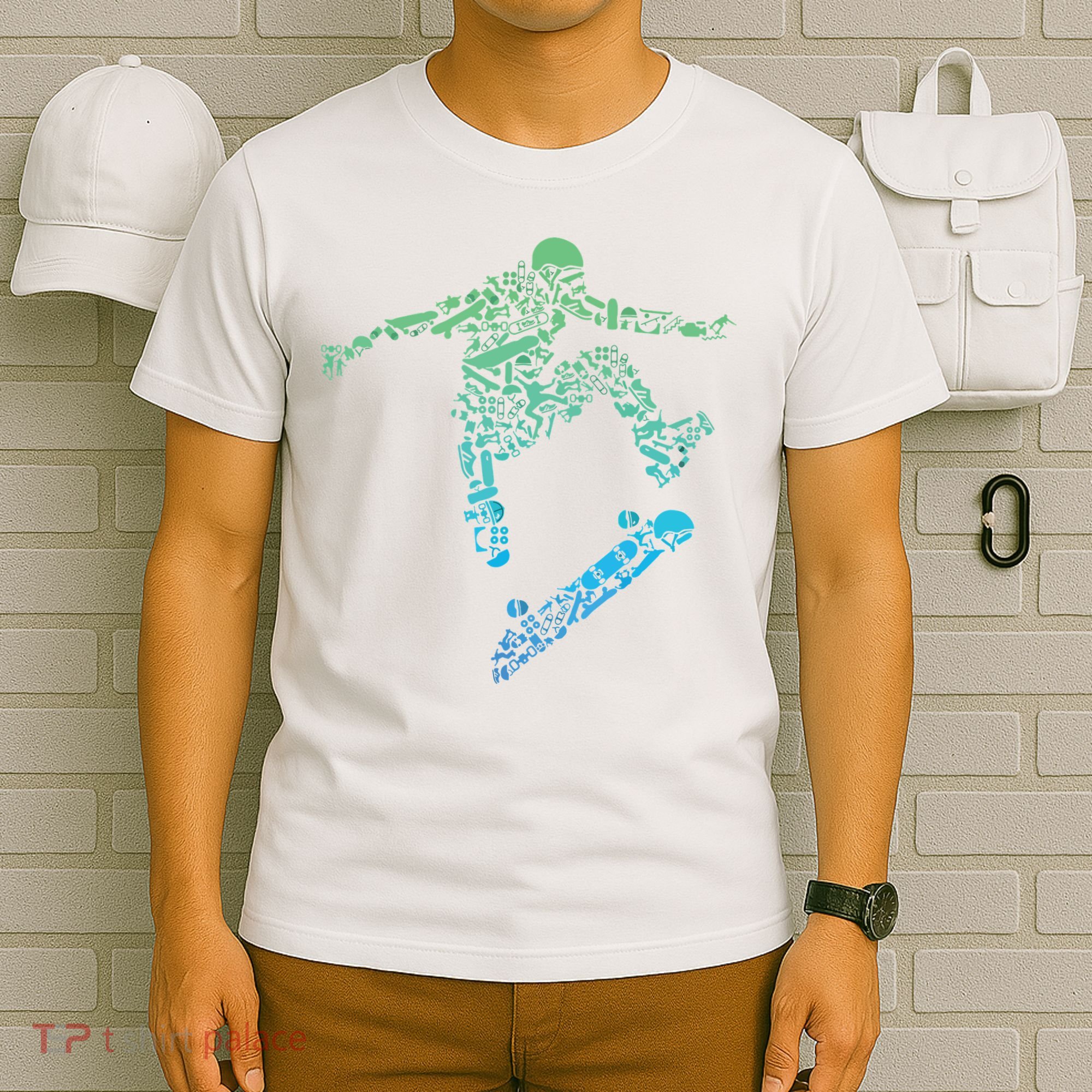 Skater Skateboarding Helmet Gear Skateboard Skateboarder T-Shirt